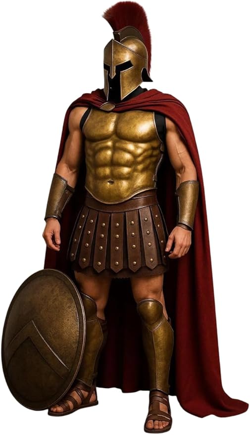Spartan Leonidas Greek Warrior Helmet Replica with Ancient Armor Design