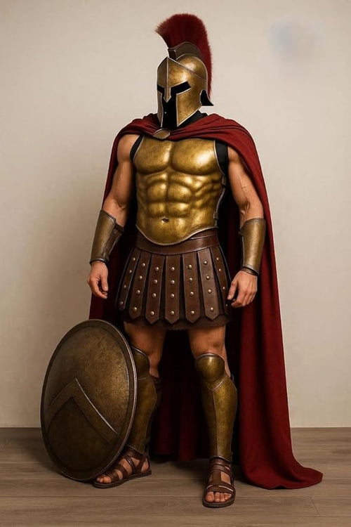 Spartan Leonidas Greek Warrior Helmet Replica with Ancient Armor Design