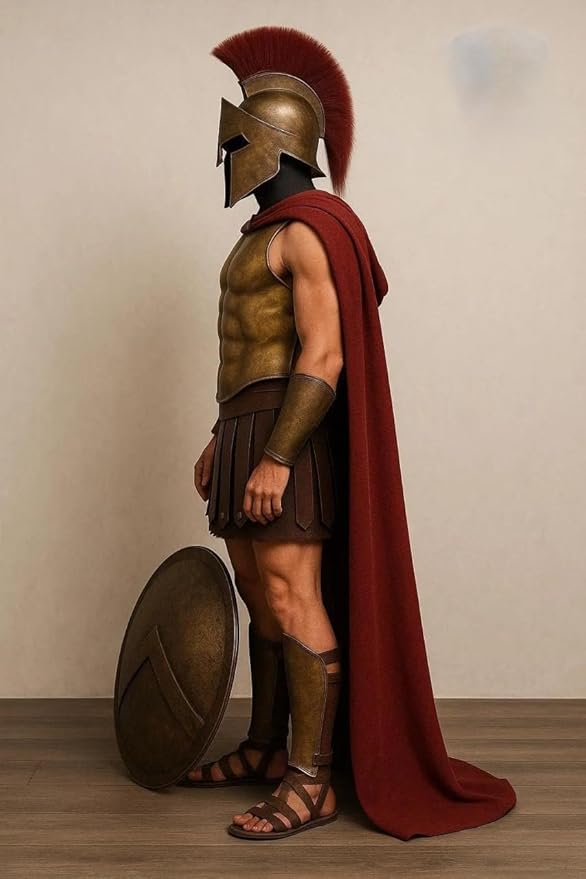 Spartan Leonidas Greek Warrior Helmet Replica with Ancient Armor Design